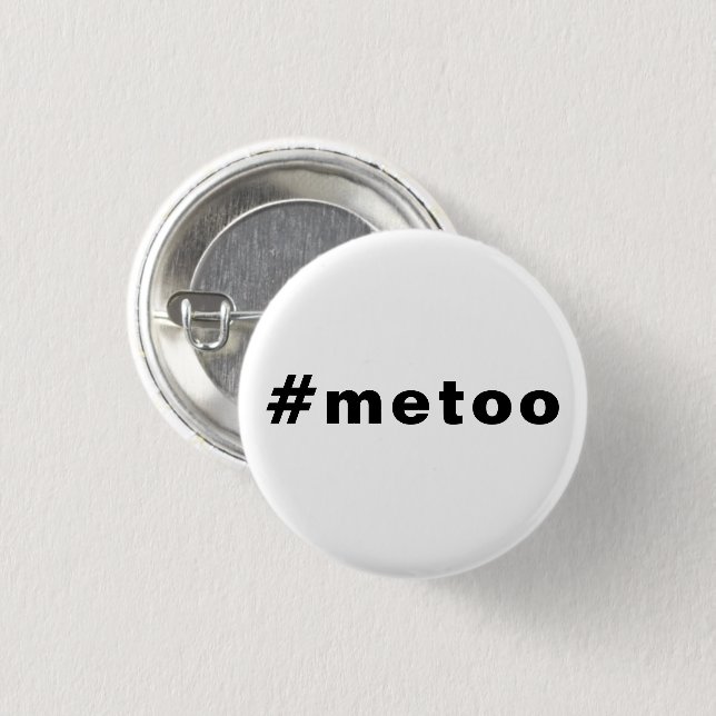 Chapa Redonda De 2,5 Cm yo también, #metoo, orgullo blanco negro (Anverso y reverso)