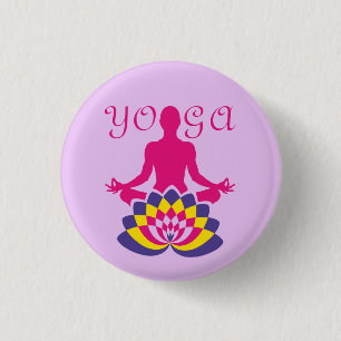 Chapa Redonda De 2,5 Cm Yoga Flor de Loto