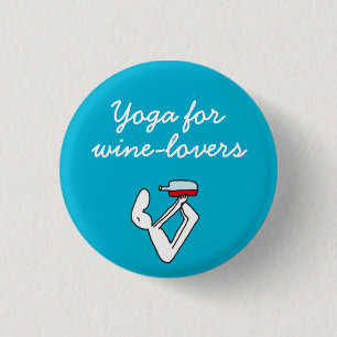 Chapa Redonda De 2,5 Cm Yoga para la insignia del azul de Winelovers