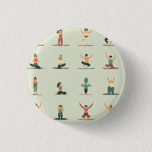 Chapa Redonda De 2,5 Cm Yoga, pilates, temático