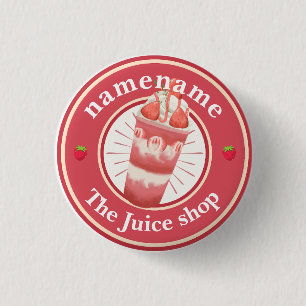 Chapa Redonda De 2,5 Cm Yogur frío Smoothies fruta Juice shop logo