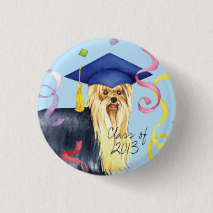 Chapa Redonda De 2,5 Cm Yorkie Graduate