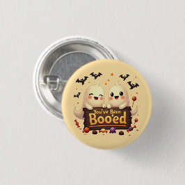 Chapa Redonda De 2,5 Cm "You've Been Boo'ed" Cheerful Ghosts Button