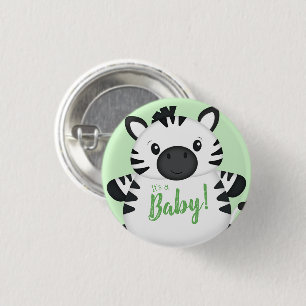 Chapa Redonda De 2,5 Cm Zebra Baby Shower