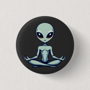 Chapa Redonda De 2,5 Cm Zen Alien