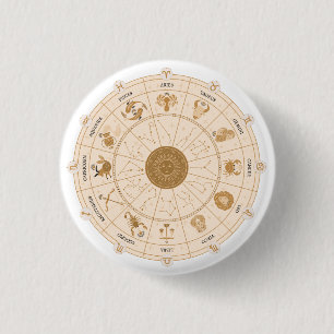 Chapa Redonda De 2,5 Cm Zodiaco occidental -