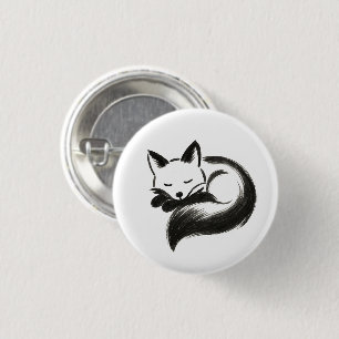 Chapa Redonda De 2,5 Cm Zorro Durmiendo – Diseño Minimalista de Animal con
