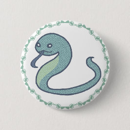 CHAPA REDONDA DE 5 CM デフォルメ蛇イラスト缶バッチ｜キュートなデザインがアクセントに