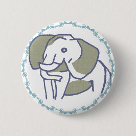 CHAPA REDONDA DE 5 CM ブルーリボン額縁｜優雅で可愛い象イラスト