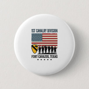 Chapa Redonda De 5 Cm 1ª División de Caballería Fort Hood Camiseta Milit