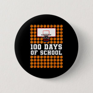 Chapa Redonda De 5 Cm 100º Día De Baloncesto Escolar Niños 100 Días De C