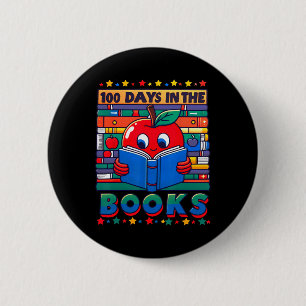 Chapa Redonda De 5 Cm 100.º día de escuela 100 días en la lectura del li