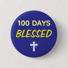 Chapa Redonda De 5 Cm 100 Days Blessed - Christian 100th Day of School 
