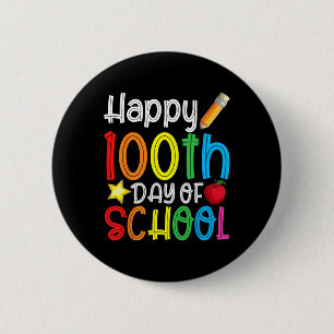 Chapa Redonda De 5 Cm 100° Día De La Escuela 100 Días De Maestra Escolar