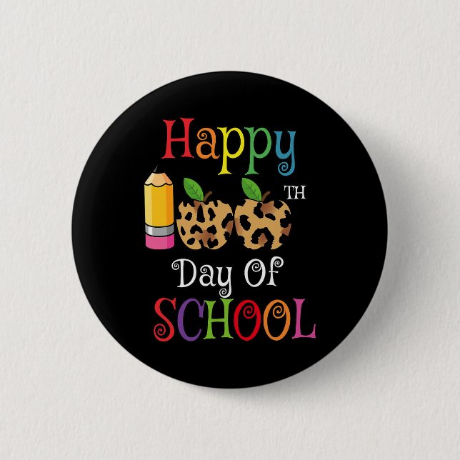 Chapa Redonda De 5 Cm 100° Día De La Escuela Leopard Print Teacher Stude (Anverso)