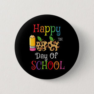 Chapa Redonda De 5 Cm 100° Día De La Escuela Leopard Print Teacher Stude