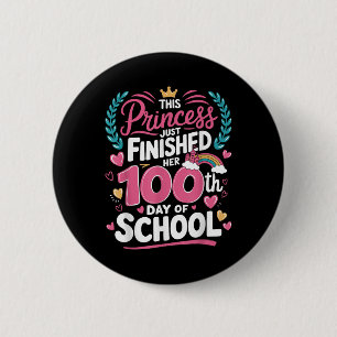 Chapa Redonda De 5 Cm 100° Día De La Princesa Escolar Niños Chicas 100 D