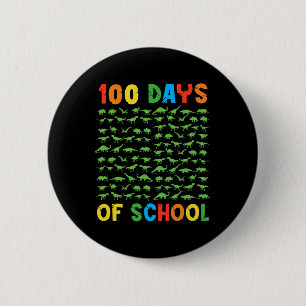 Chapa Redonda De 5 Cm 100° Día de los Niños Maestros 100 Días Dinosaurio