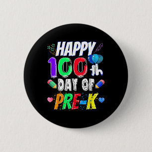 Chapa Redonda De 5 Cm 100° Día de Regalo Escolar 100 Días De Profesora P