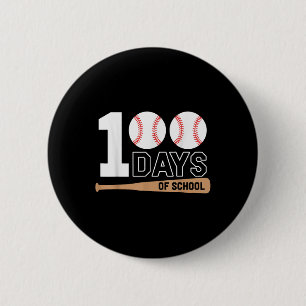 Chapa Redonda De 5 Cm 100 Días De Béisbol Escolar 100º Día De La Escuela
