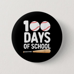 Chapa Redonda De 5 Cm 100 Días De Béisbol Escolar 100 Días Para Niños
