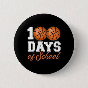 Chapa Redonda De 5 Cm 100 días de clases para estudiante de baloncesto d