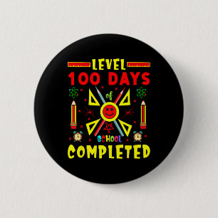 Chapa Redonda De 5 Cm 100 días de escuela completados 100º día de juegos