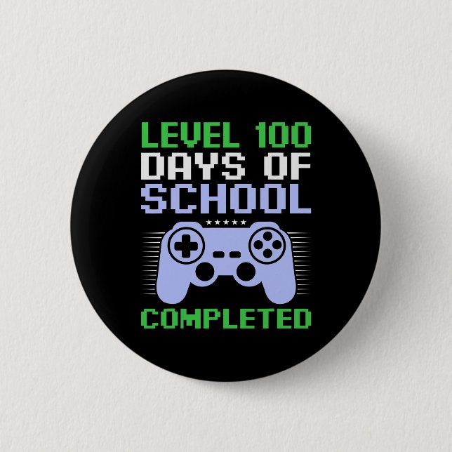 Chapa Redonda De 5 Cm 100 días de escuela completados para niños  (Anverso)