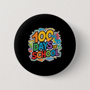 Chapa Redonda De 5 Cm 100 Días De Escuela Dragón Temática Niños Profesor