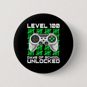Chapa Redonda De 5 Cm 100 Días De Escuela Niños De Videojuegos Jugadores