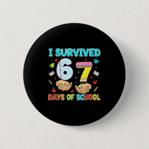 Chapa Redonda De 5 Cm 100 Días De Escuela Sobreviví 67 Días De Escuela T