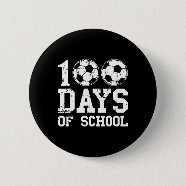 Chapa Redonda De 5 Cm 100 Días De Fútbol Escolar Para Maestros Y Niños (Anverso)