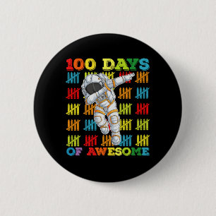 Chapa Redonda De 5 Cm 100 días de impresionante astronauta 100° día de c
