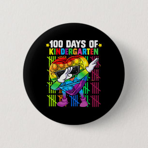 Chapa Redonda De 5 Cm 100 Días De Kindergarten Dabbing Fidget Colorido T