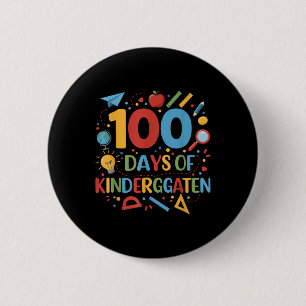 Chapa Redonda De 5 Cm 100 Días De La Escuela De Jardín 100 Días De