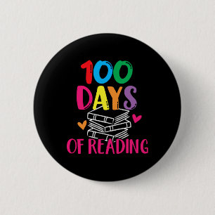Chapa Redonda De 5 Cm 100 Días De Libros De Maestra De Inglés De Lectura