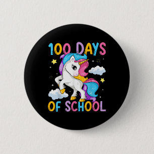 Chapa Redonda De 5 Cm 100 Días De Maestra De Chicas De Unicornio