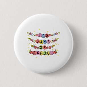Chapa Redonda De 5 Cm 100 días de pulsera escolar 100 días Chicas niños