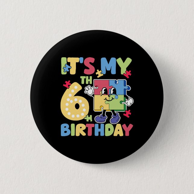 Chapa Redonda De 5 Cm 100 días de sensibilización sobre el autismo escol (Anverso)