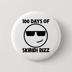 Chapa Redonda De 5 Cm 100 Días De Skibidi Rizz Funny Guay 100 Día De