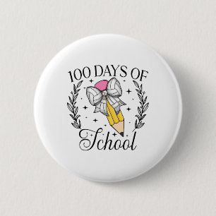 Chapa Redonda De 5 Cm 100 Días De Voleibol Escolar Coquette Pencil Bow