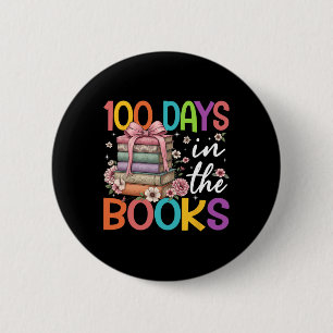 Chapa Redonda De 5 Cm 100 Días En Los Libros Leyendo Lazo De Flor Maestr