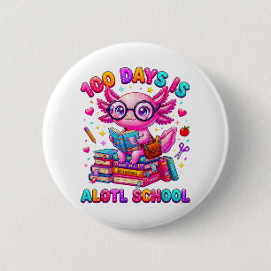 Chapa Redonda De 5 Cm 100 Días es Alotl Escuela Chicas Axolotl