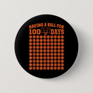 Chapa Redonda De 5 Cm 100 Días Escolares De Baloncesto 100 Días Para Niñ