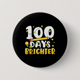 Chapa Redonda De 5 Cm 100 días más Brillantes 100 días de escuela 100 dí