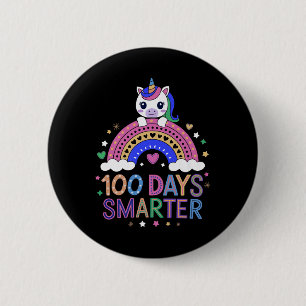 Chapa Redonda De 5 Cm 100 Días Más Inteligente De Unicornio Para Celebra