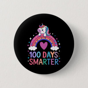 Chapa Redonda De 5 Cm 100 Días Más Inteligente De Unicornio Para Celebra