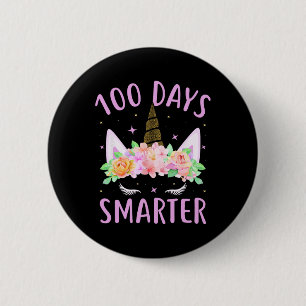 Chapa Redonda De 5 Cm 100 días más inteligentes niños unicornios disfrac