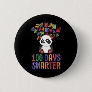 Chapa Redonda De 5 Cm 100 días más inteligentes Panda, 100 días de ropa