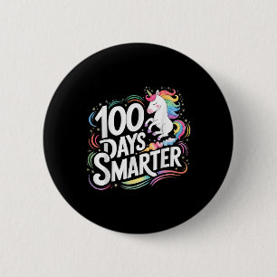 Chapa Redonda De 5 Cm 100 días niños Chicas más inteligentes Unicorn 100